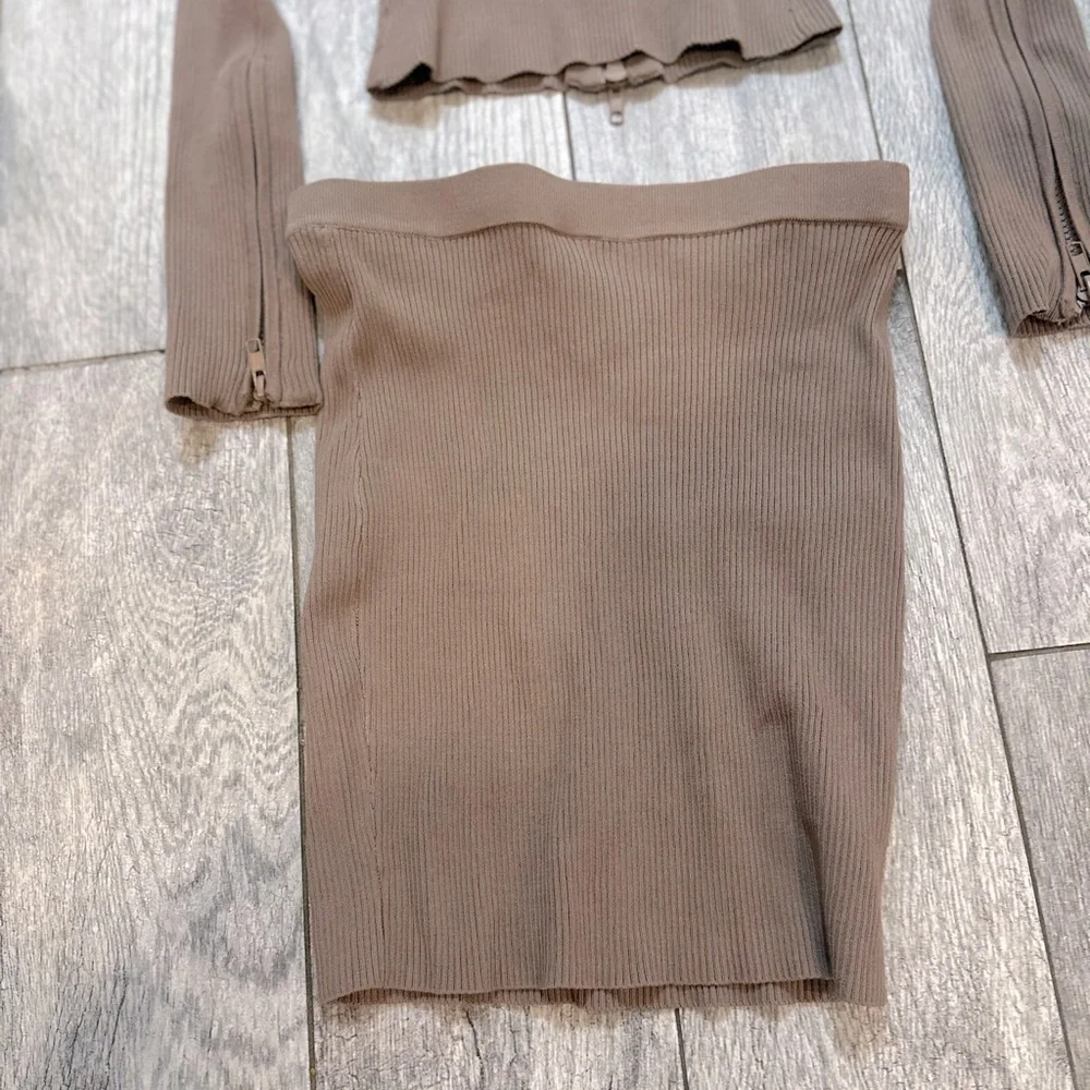 ✨NWOT” Hera Collection” Tan” Ribbed Set - Picture 6 of 10